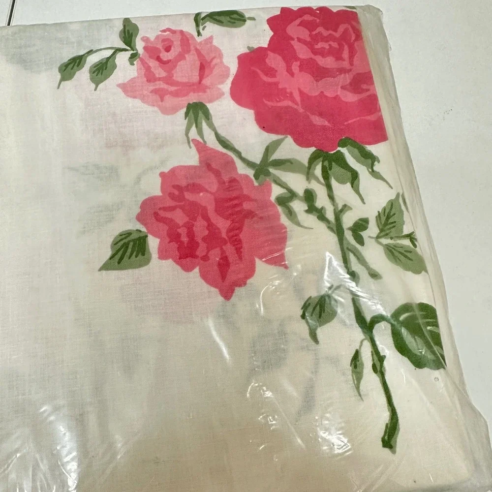 Grant Maid Regal Rose Vintage Double Flat Sheet 100% Cotton Pink Floral 81x108